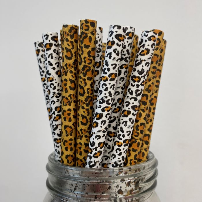 Astor, Reusable Plastic Straws, Leopard Print Straw